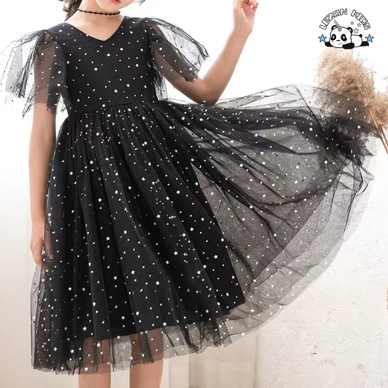 LEZONKIDS - Novo Produto de 2024 Vestidos de Tule Elegantes e Fofos para Meninas e Crianças para Festa e Domingo